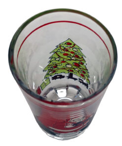 set 6 pahare KIM merga colorate 36 din sticla transparenta cu model 250 ml