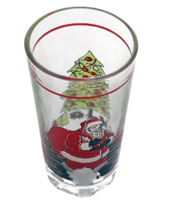 set 6 pahare KIM merga colorate 36 din sticla transparenta cu model 250 ml