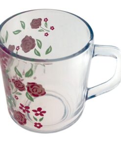 set 6 cani CG sky t478 din sticla transparenta cu model 200 ml